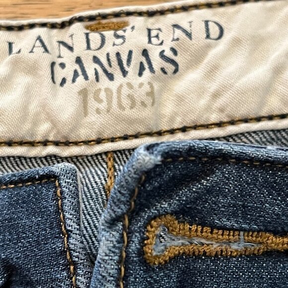 Lands' End Canvas 1963 sz. 30 Boyfriend Fit Medium Wash Mid Rise Denim Jeans - Picture 4 of 8